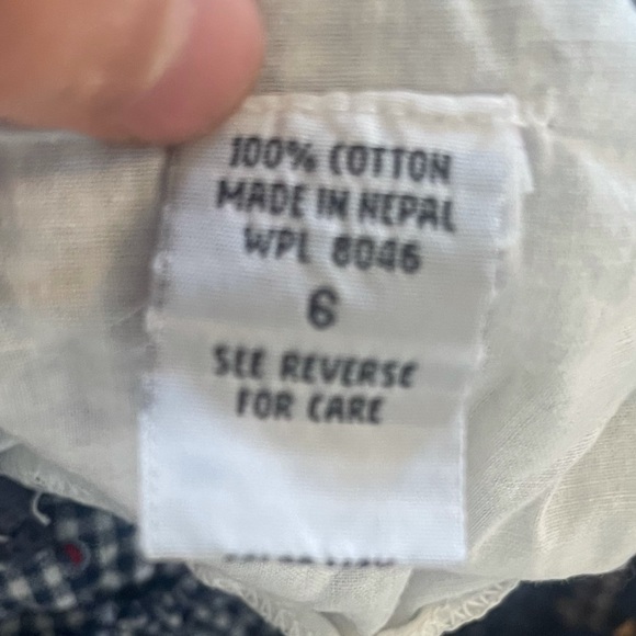 Adorable Green Dog checkered dress blue and white with butterflies size 6 RARE❤️ - Picture 9 of 12